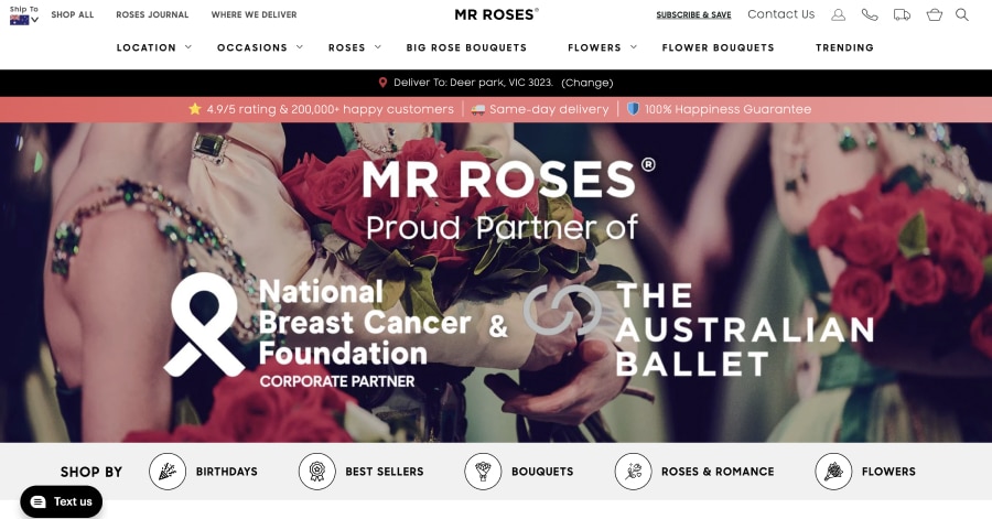 Mr Roses - Flower Shop Website Example Mr Roses - Flower Shop Website Example