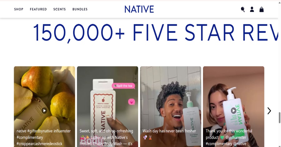 Native - Website Testimonial Example