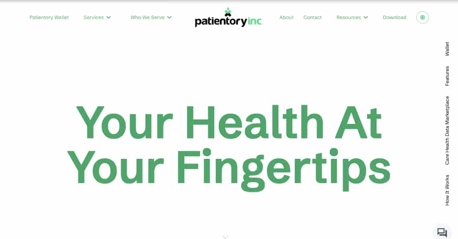 Patientory Inc. - Healthcare Website Example