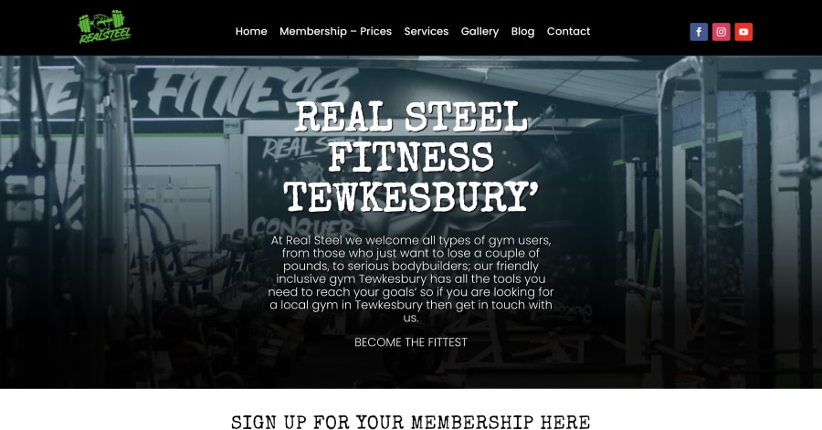 Real Steel Fitness - Fitness Website Example Real Steel Fitness - Fitness Website Example