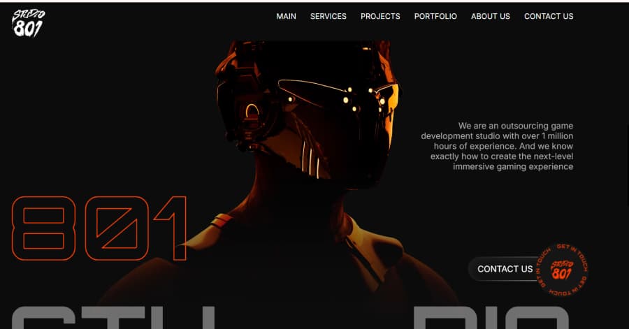 Studio 801 - Vertical Scrolling Website Examples