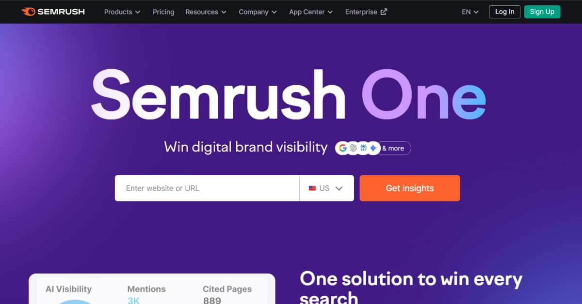 Semrush - Purple Web Design