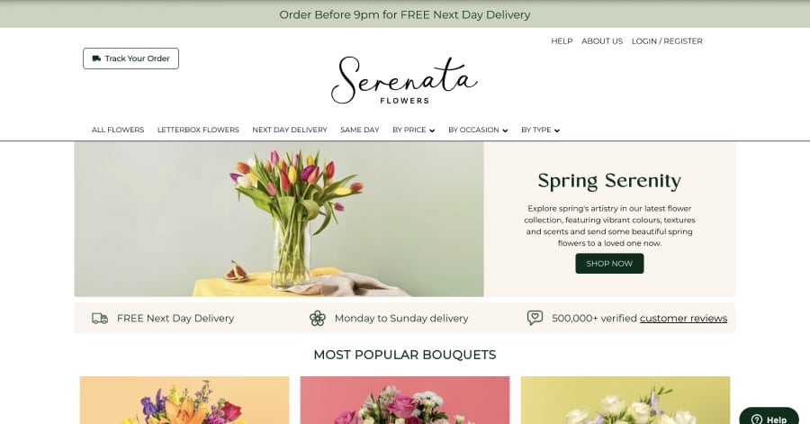 Serenata Flower - Flower Shop Website Example Serenata Flower - Flower Shop Website Example
