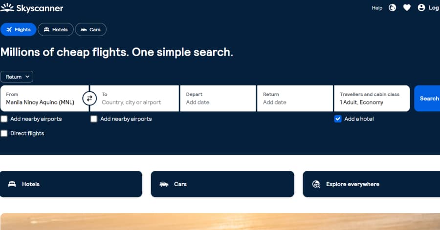 Sky Scanner - Web App Website