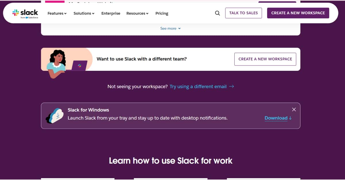 Slack - Purple Web Design