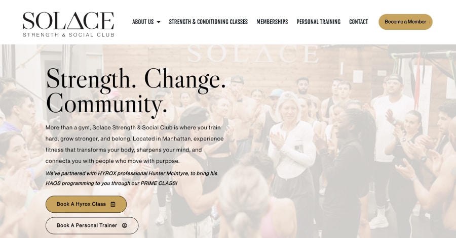 Solace - Fitness Website Example Solace - Fitness Website Example