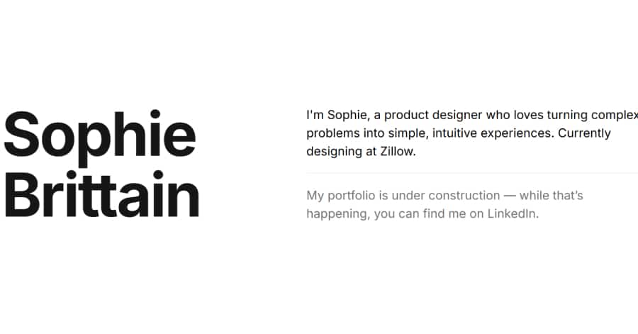 Sophie Britt Portfolio Website Example
