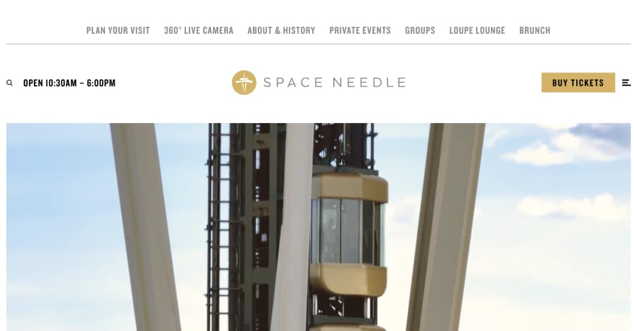 Space Needle - Flat Design Website Example