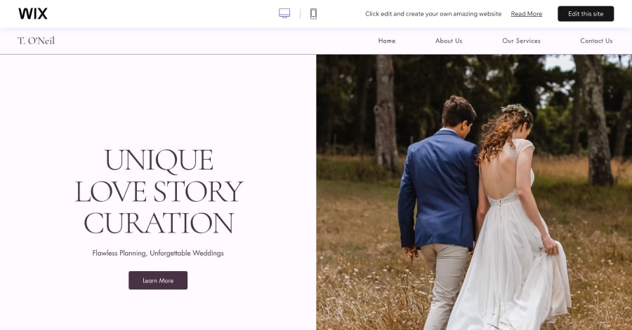 T. O'Neil - Wedding Planner Website Template T. O'Neil - Wedding Planner Website Template
