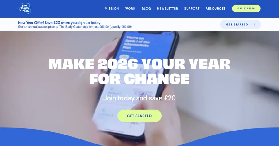 The Body Coach - Fitness Website Example The Body Coach - Fitness Website Example