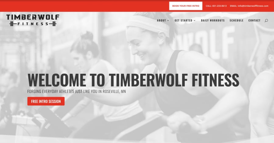 Timberwolf Fitness - Fitness Website Example Timberwolf Fitness - Fitness Website Example