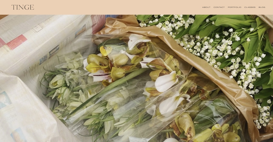 Tinge - Flower Shop Website Example Tinge - Flower Shop Website Example