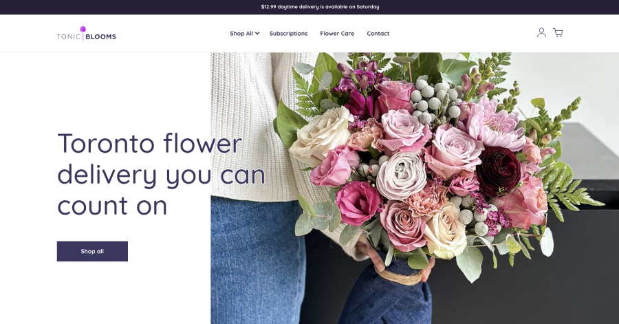 Tonic Blooms - Flower Shop Website Example Tonic Blooms - Flower Shop Website Example