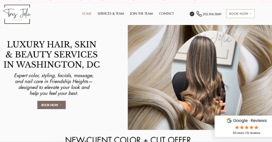 Tres Jolie - Salon Websites Best Salon Websites_Salon Blu