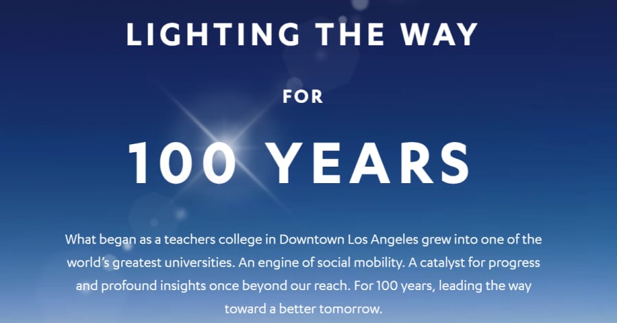 UCLA 100 - Website Timeline Examples