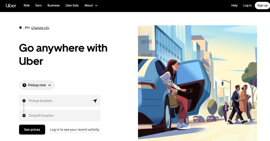 Uber - Web App Website