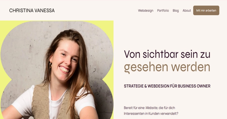 Christina Vanessa Portfolio Website Example