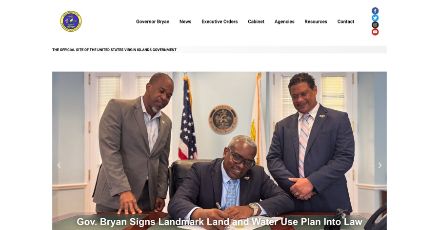 Virgin Islands - Government Website Example Virgin Islands - Government Website Example