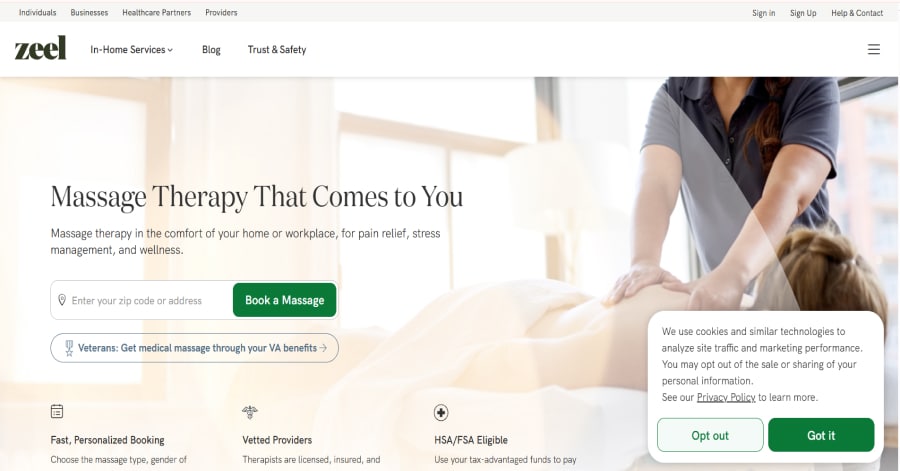 Zeel - Website Welcome Messages
