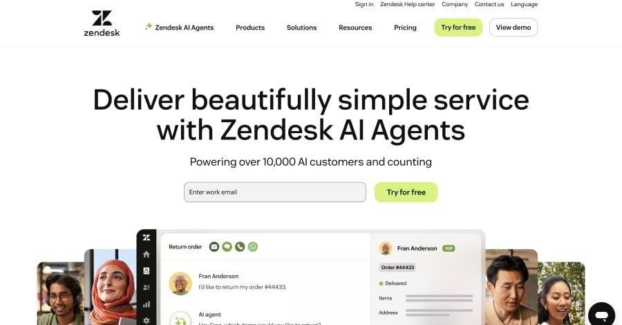 Zendesk - Flat Design Website Example