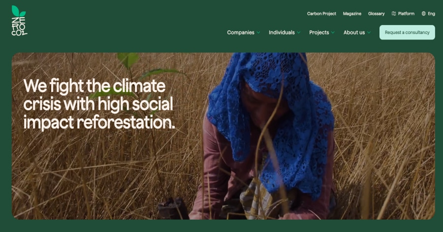 Zero Co2 - Vertical Scrolling Website Examples