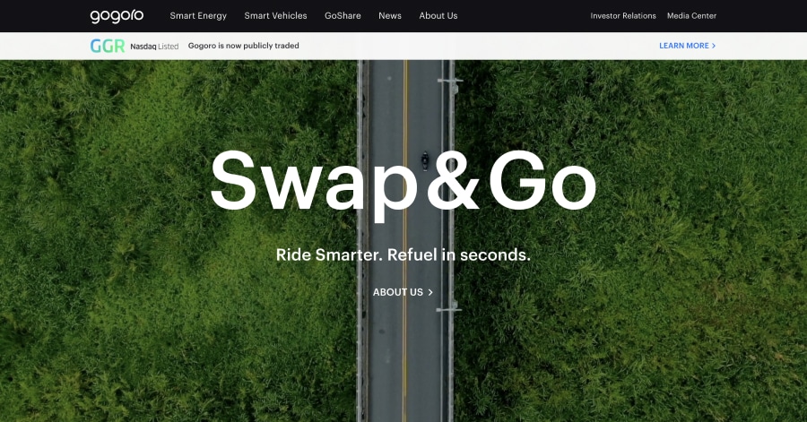 gogoro - Flat Design Website Example