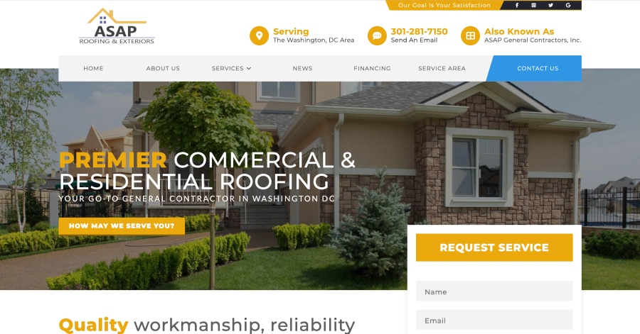 ASAP Roofing - Roofing Website Example ASAP Roofing - Roofing Website Example