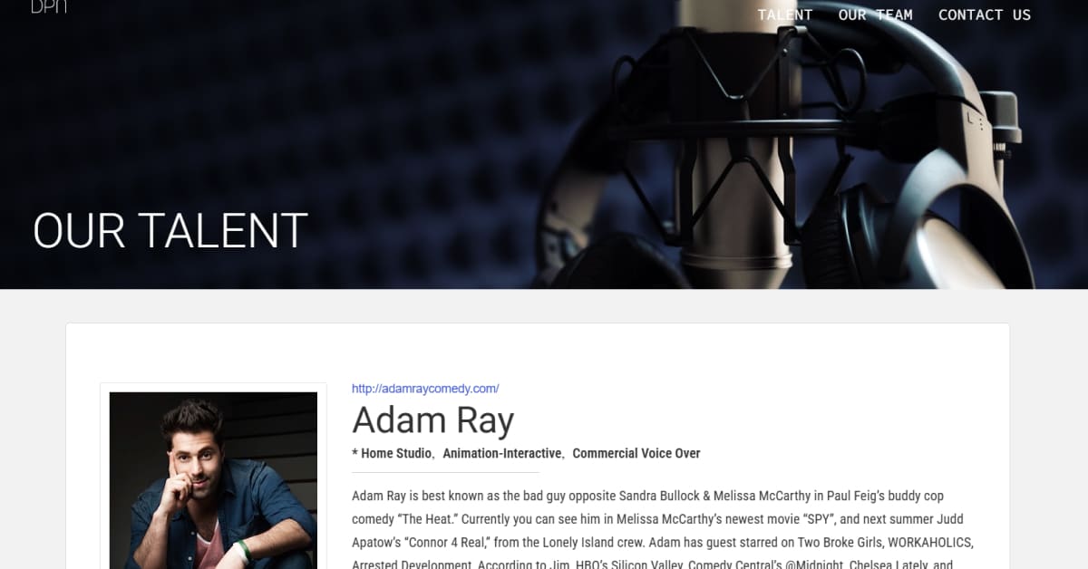 Adam Ray - Voice Actor Website Adam Ray - Voice Actor Website Examples