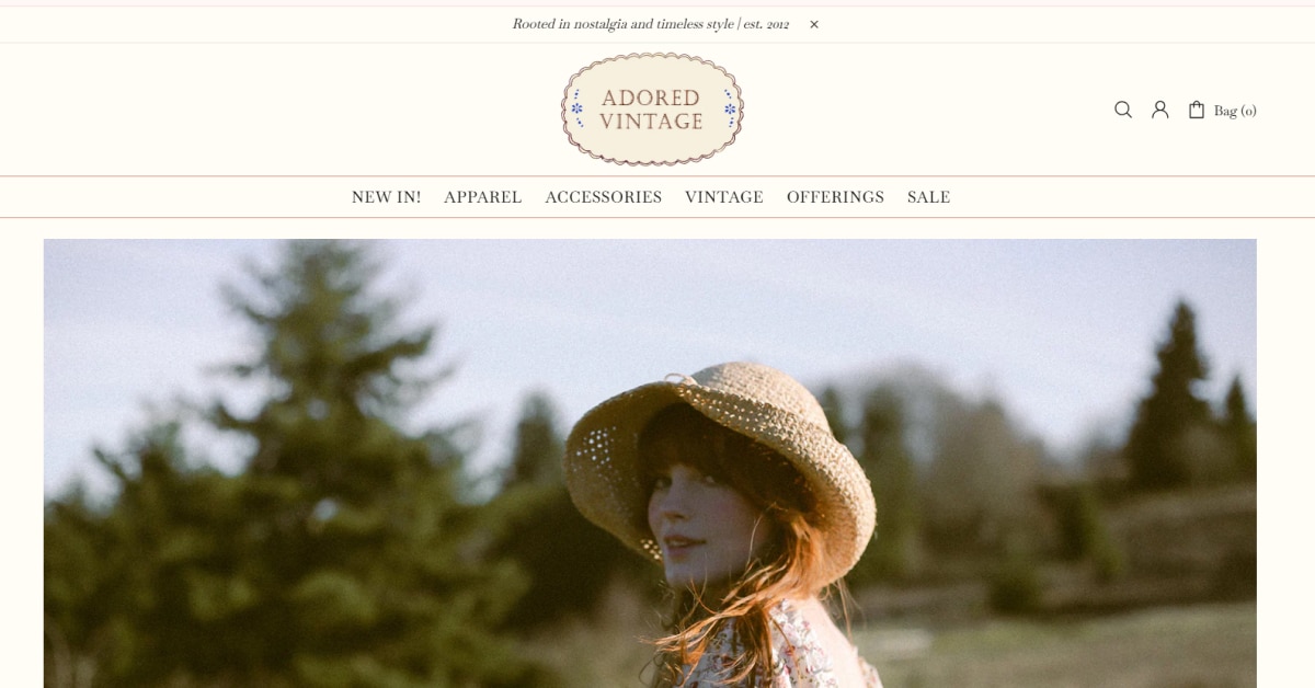 Adored Vintage - Shopify Website Examples