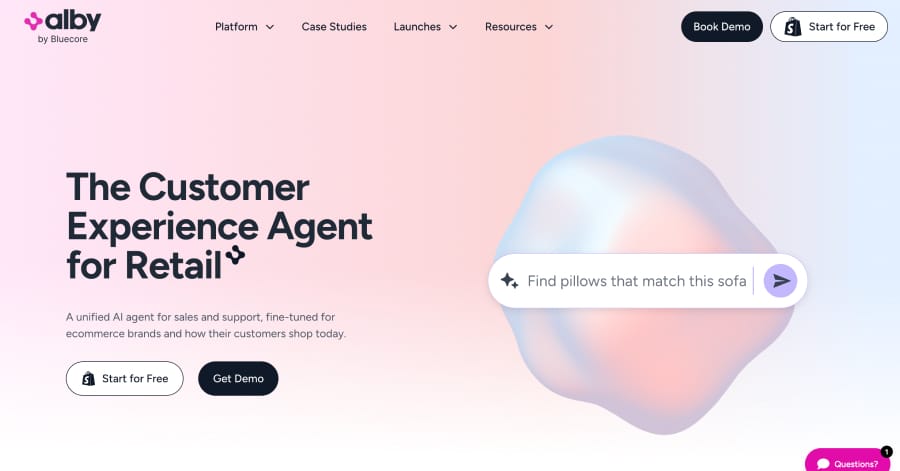 Alby - Personal Shopping Assistant Website Examples