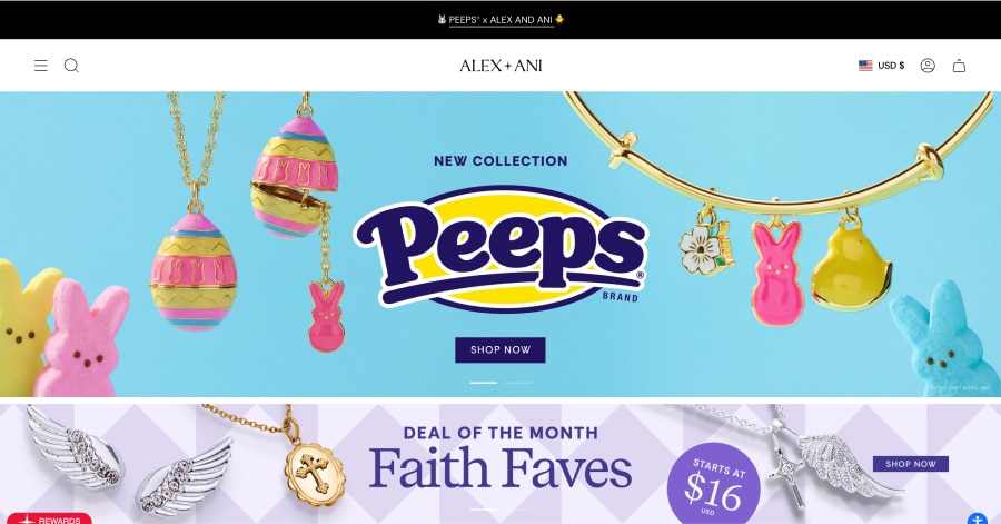 Alex & Ani - Jewelry Website Example Alex & Ani - Jewelry Website Example