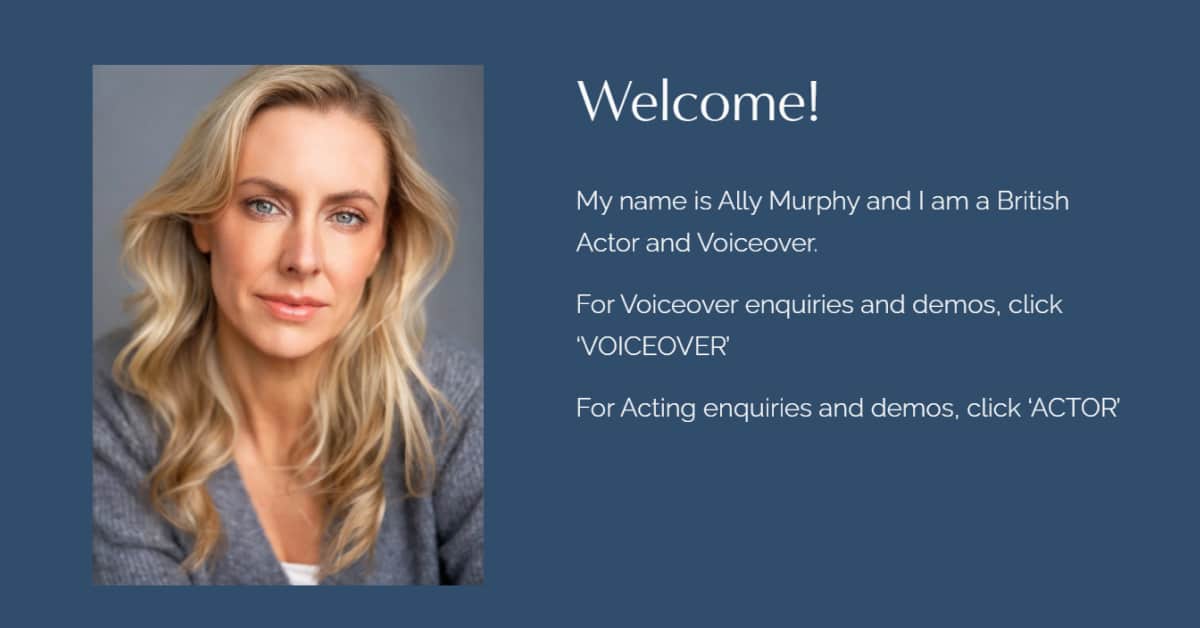 Ally Murphy - Voice Actor Website ally murphy - voice actor website examples