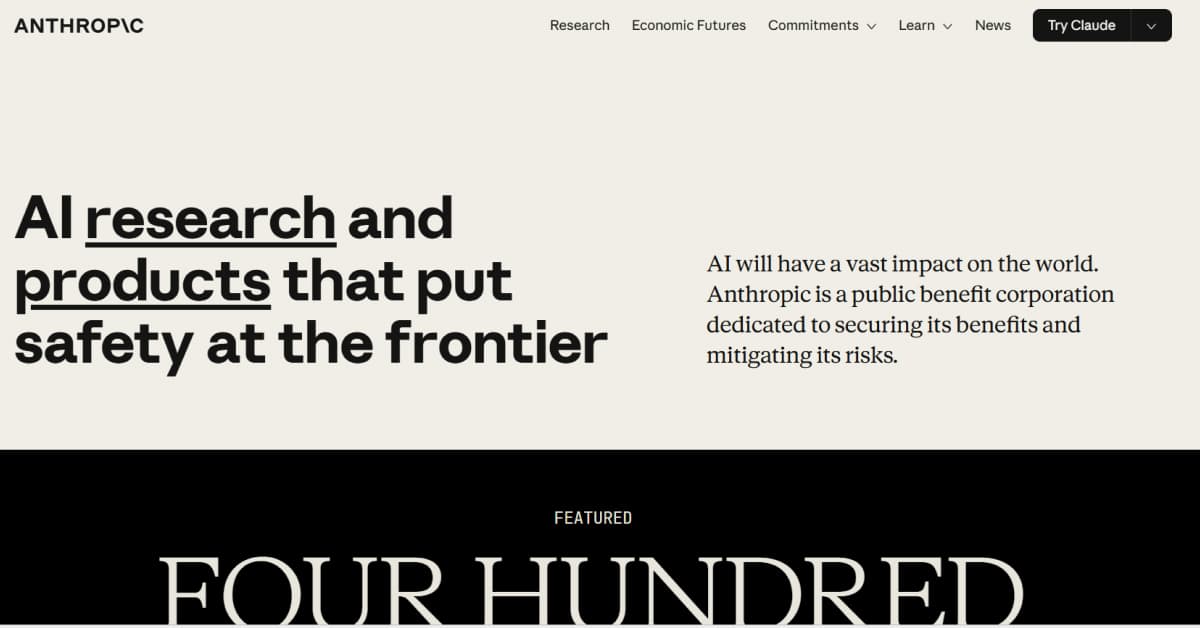 Anthropic - Technology Website Example Karkey - Technology Website Examples