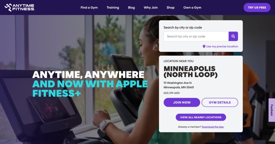 Anytime Fitness - Membership Website Example Anytime Fitness - Membership Website Example