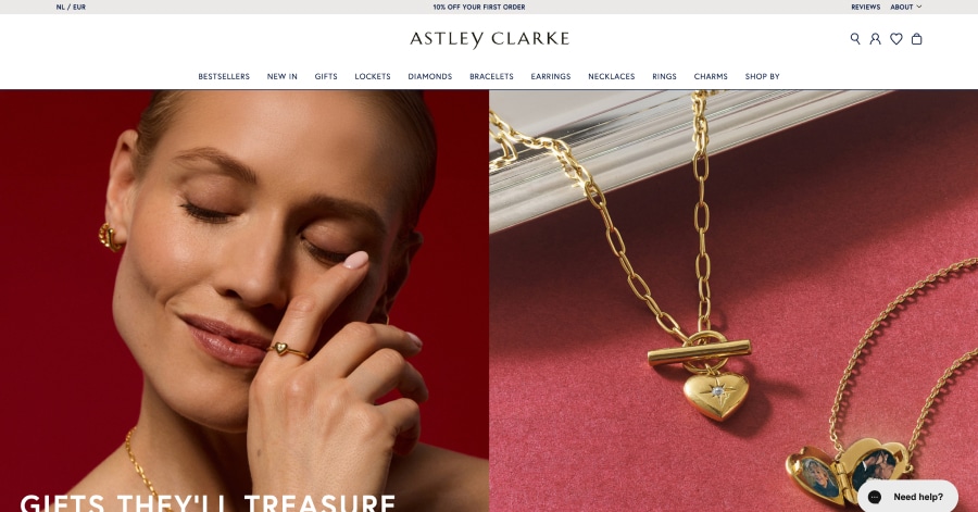 Astley Clarke - Jewelry Website Example