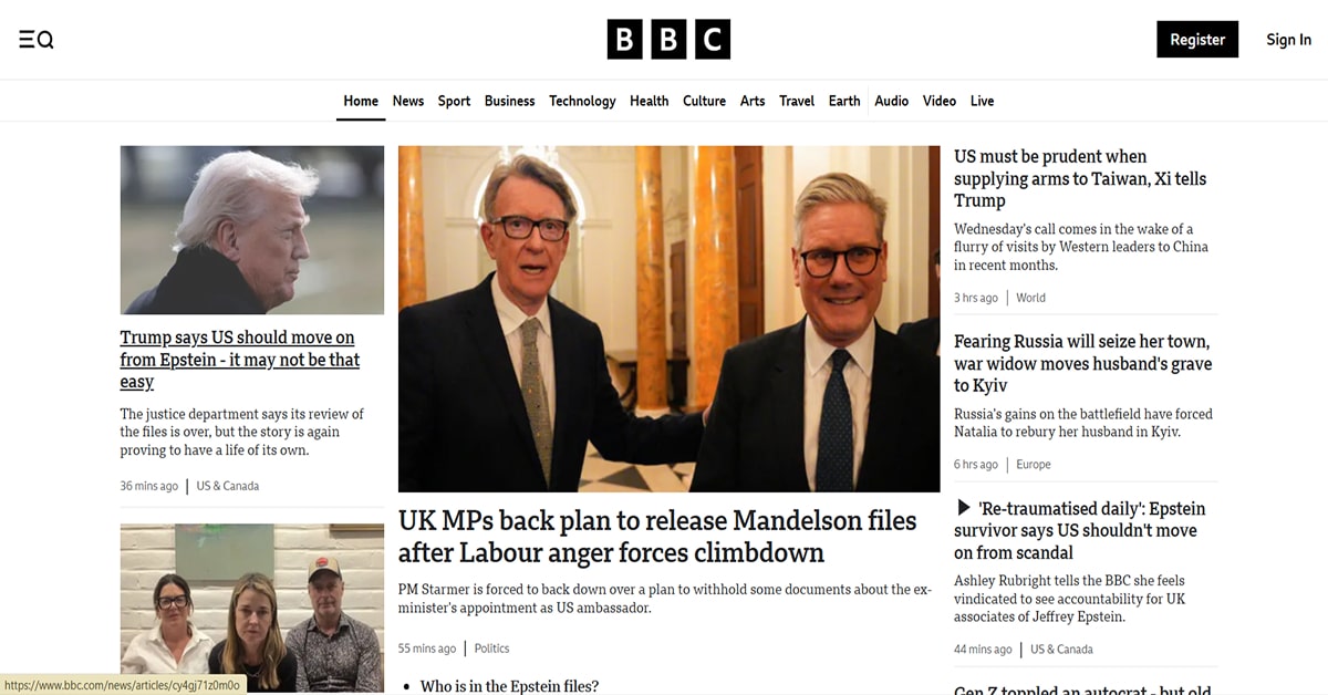 BBC News - Dynamic Website Examples