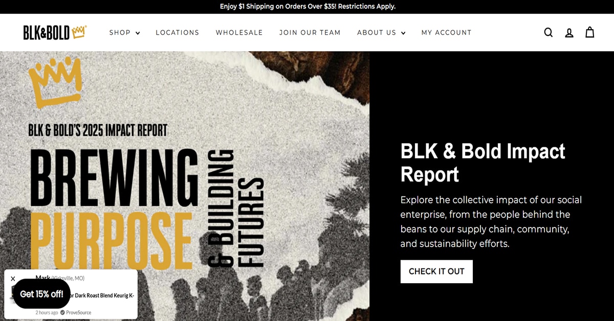 BLK & BOLD - Shopify Website Examples