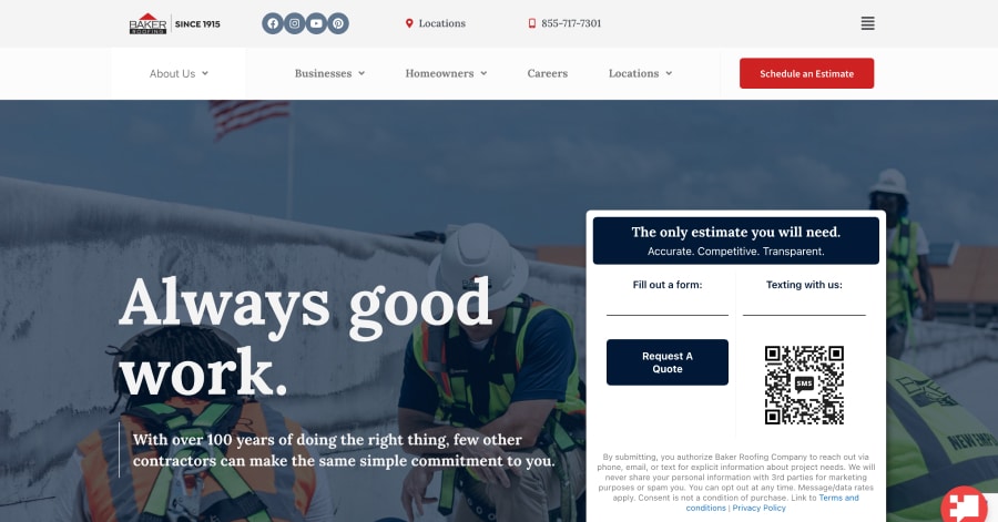 Baker Roofing - Roofing Website Example Baker Roofing - Roofing Website Example