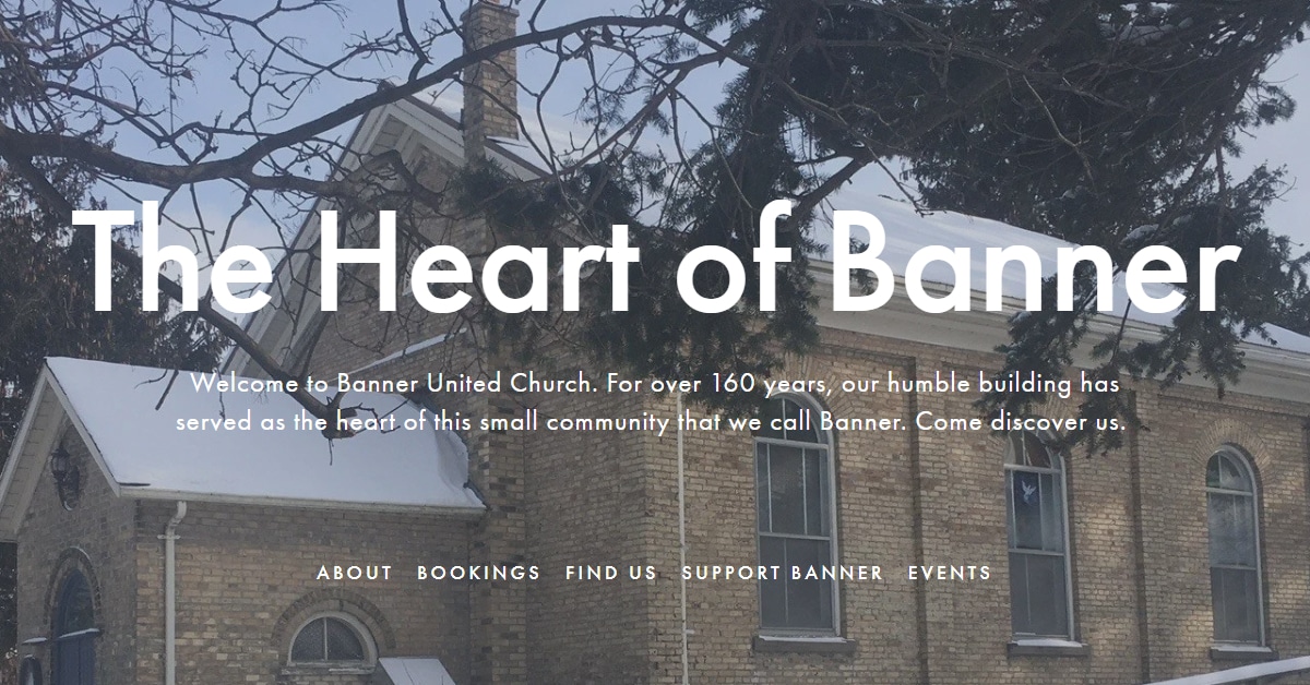 Banner United Church Squarespace Website Example