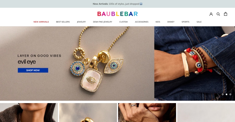 Baublebar - Jewelry Website Example