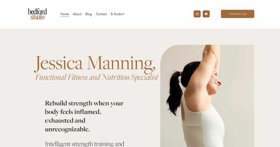 Bedford Studio - Personal Trainer Website Example Bedford Studio - Personal Trainer Website Example