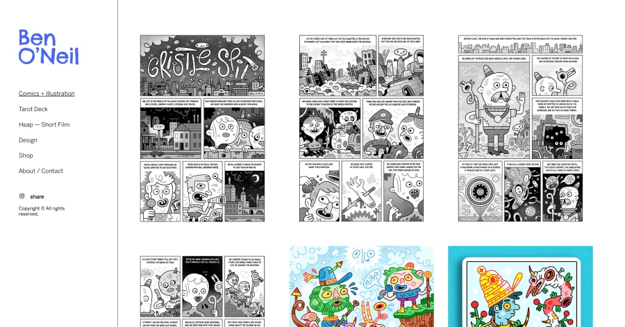 Ben O'Neil - Illustrator Website Examples