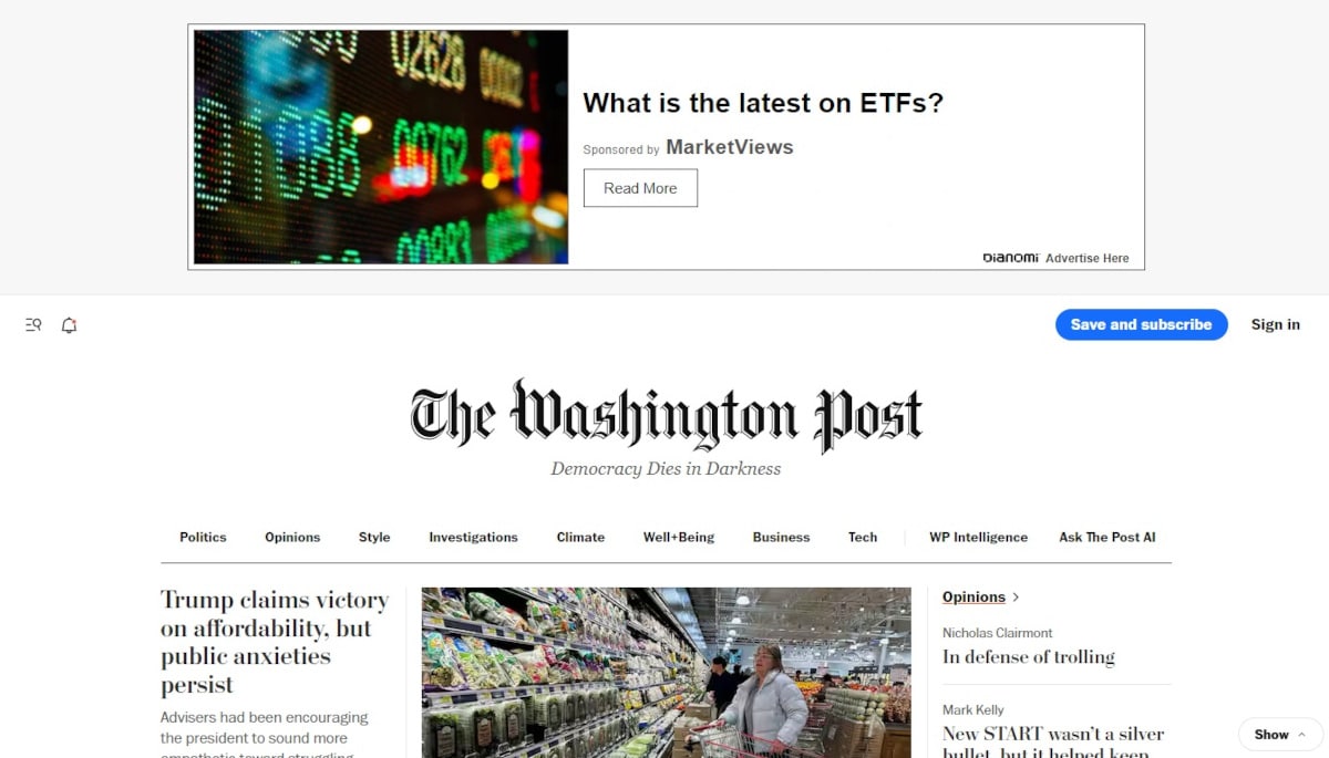 Best AdSense Websites_The Washington Post