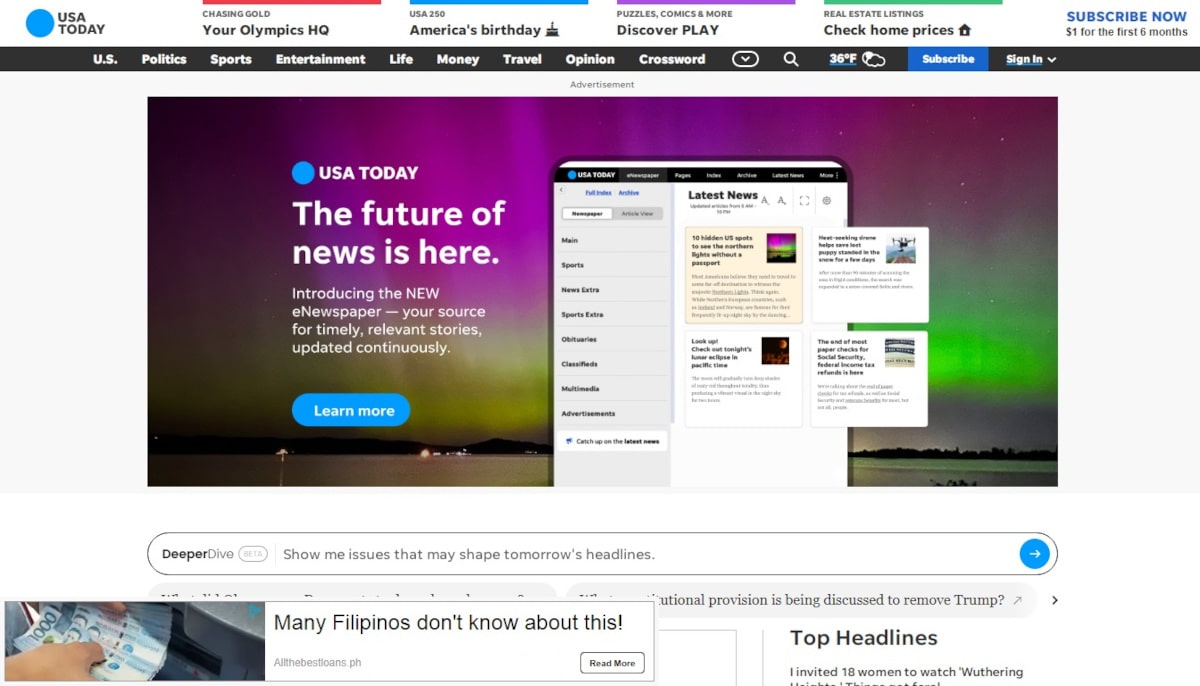 Best AdSense Websites_USA Today