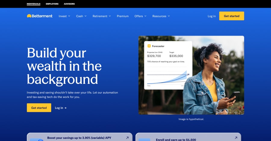 Betterment - Fintech Startup Website Examples Betterment - Fintech Startup Website Examples