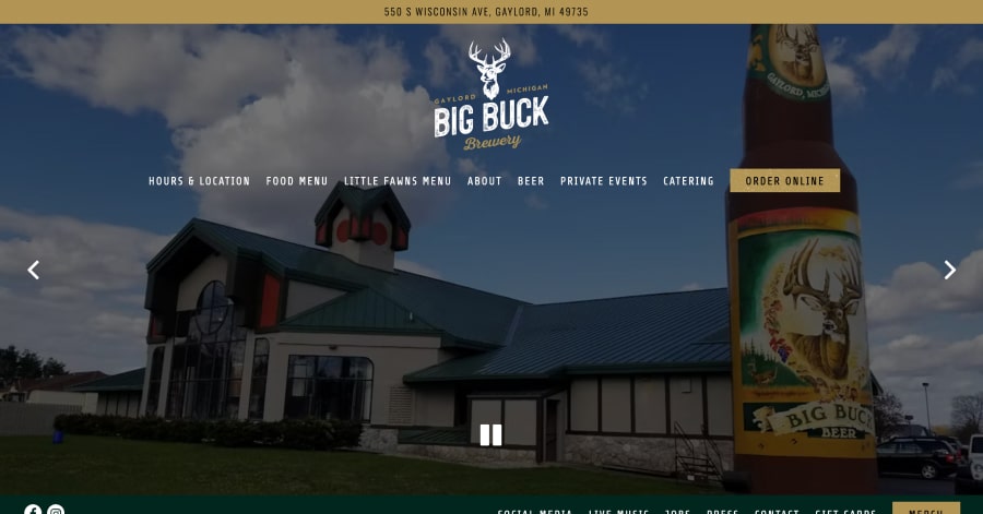 Big Buck Brewery - Microbrewery Website Example