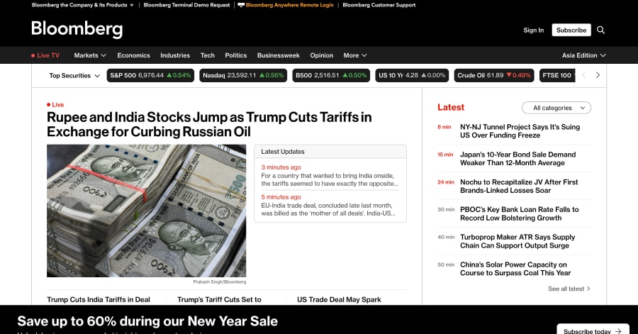 Bloomberg - Journalist Website Example