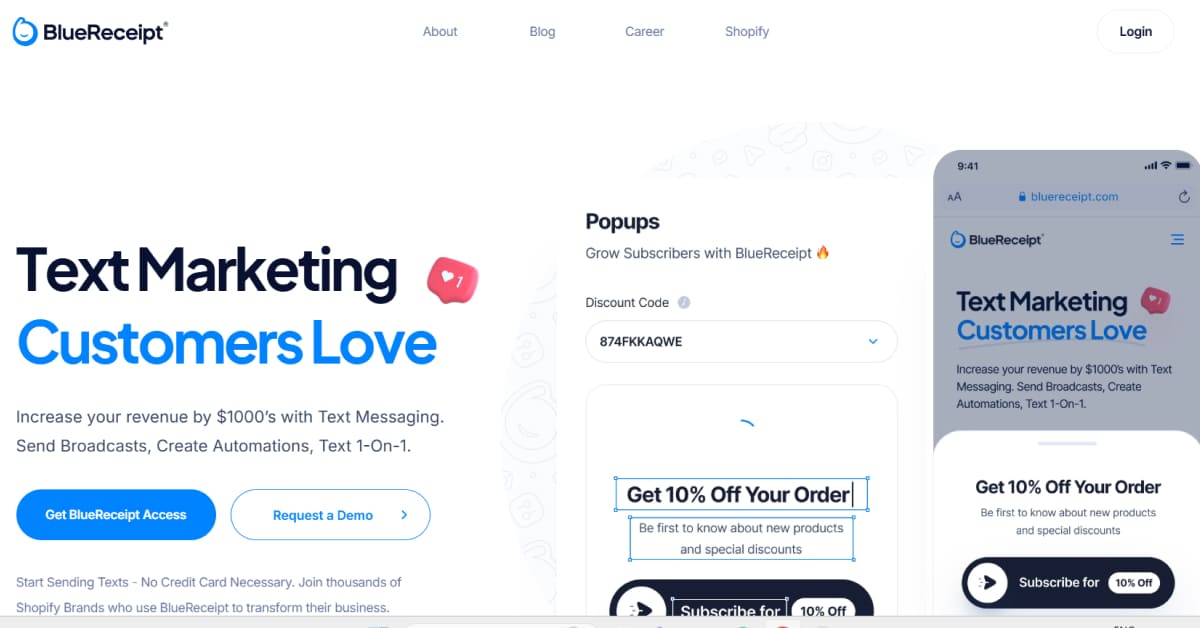 Blue Receipt - SAAS Website bluereceipt - saas website examples