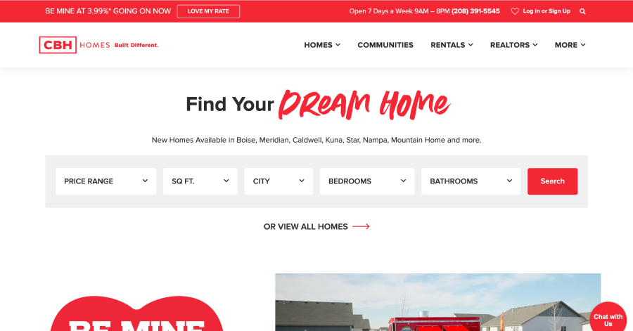 CBH Homes - Home Builder Website Example CBH Homes - Home Builder Website Example