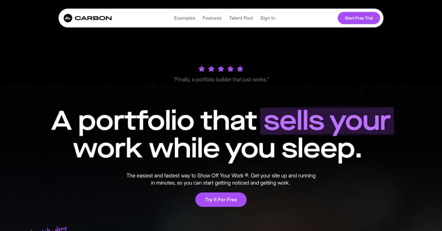 Carbonmade - Homepage Design Example
